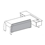 Фронтальная панель для столов руководителей на опорной тумбе, кожа кожа карбон