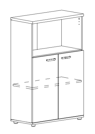 Шкаф средний полузакрытый дуб шамони