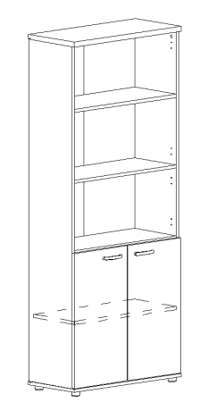 Шкаф для документов полузакрытый дуб шамони