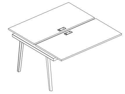 Секция стола рабочей станции (2х140) мокко премиум