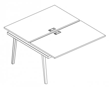 Секция стола рабочей станции (2х120) мокко премиум