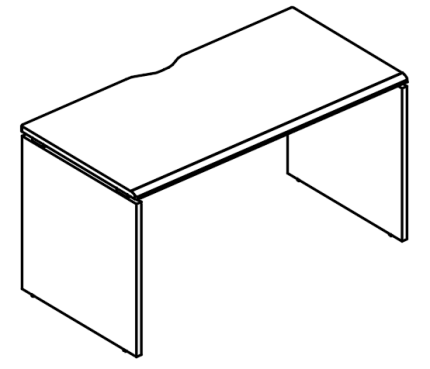 Стол письменный на каркасе ДСП (1 скос) вяз либерти / вяз либерти