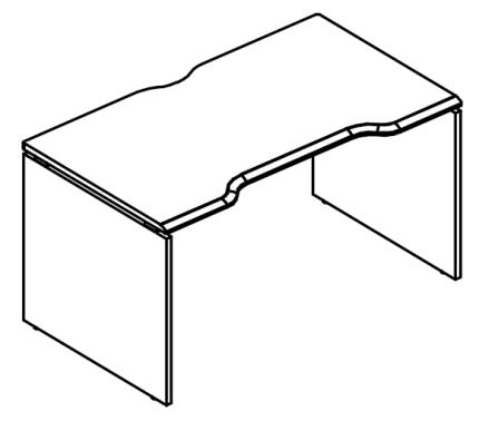 Стол эргономичный "Симметрия" на каркасе ДСП (1 скос)  вяз либерти / мокко премиум