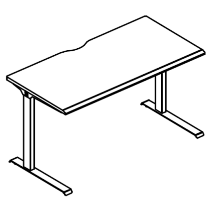 Стол офисный 140 на металлокаркасе МL (1 скос)  мокко премиум / антрацит