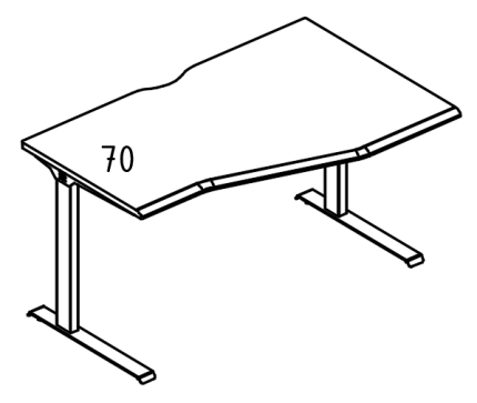 Стол эргономичный "Техно" на металлокаркасе МL (1 скос) правый вяз либерти / антрацит