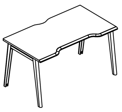 Стол эргономичный "Симметрия" МТ (1 скос)  вяз либерти / белый, вставка белая