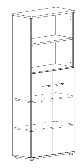 Шкаф для документов полузакрытый дуб шамони / мокко премиум