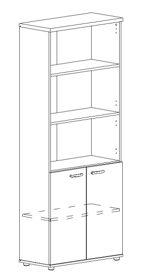 Шкаф для документов полузакрытый мокко премиум / дуб шамони