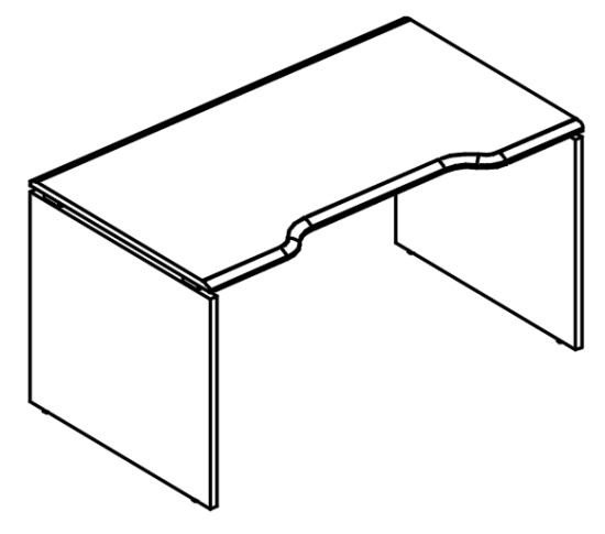 Стол эргономичный Симметрия на каркасе ДСП (2 скоса)  вяз либерти / мокко премиум