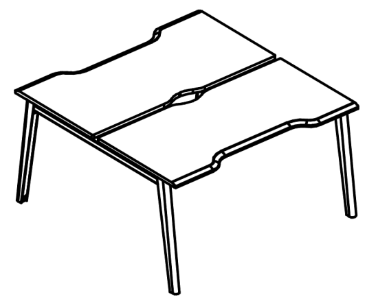 Рабочая станция Симметрия каркас МТ 1 скос (2х140) вяз либерти / белый, вставка белая